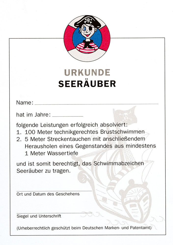 Seerauber-Zeugnis