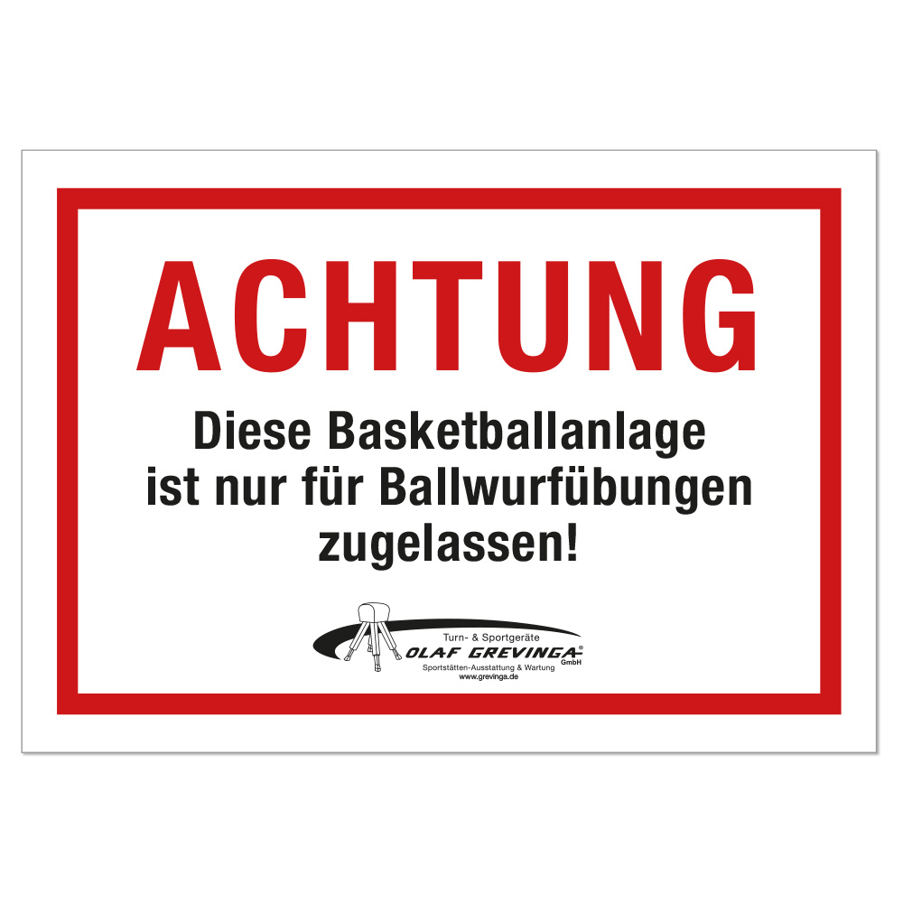 Hinweisschild Basketball Ballwurfbungen Aufkleber