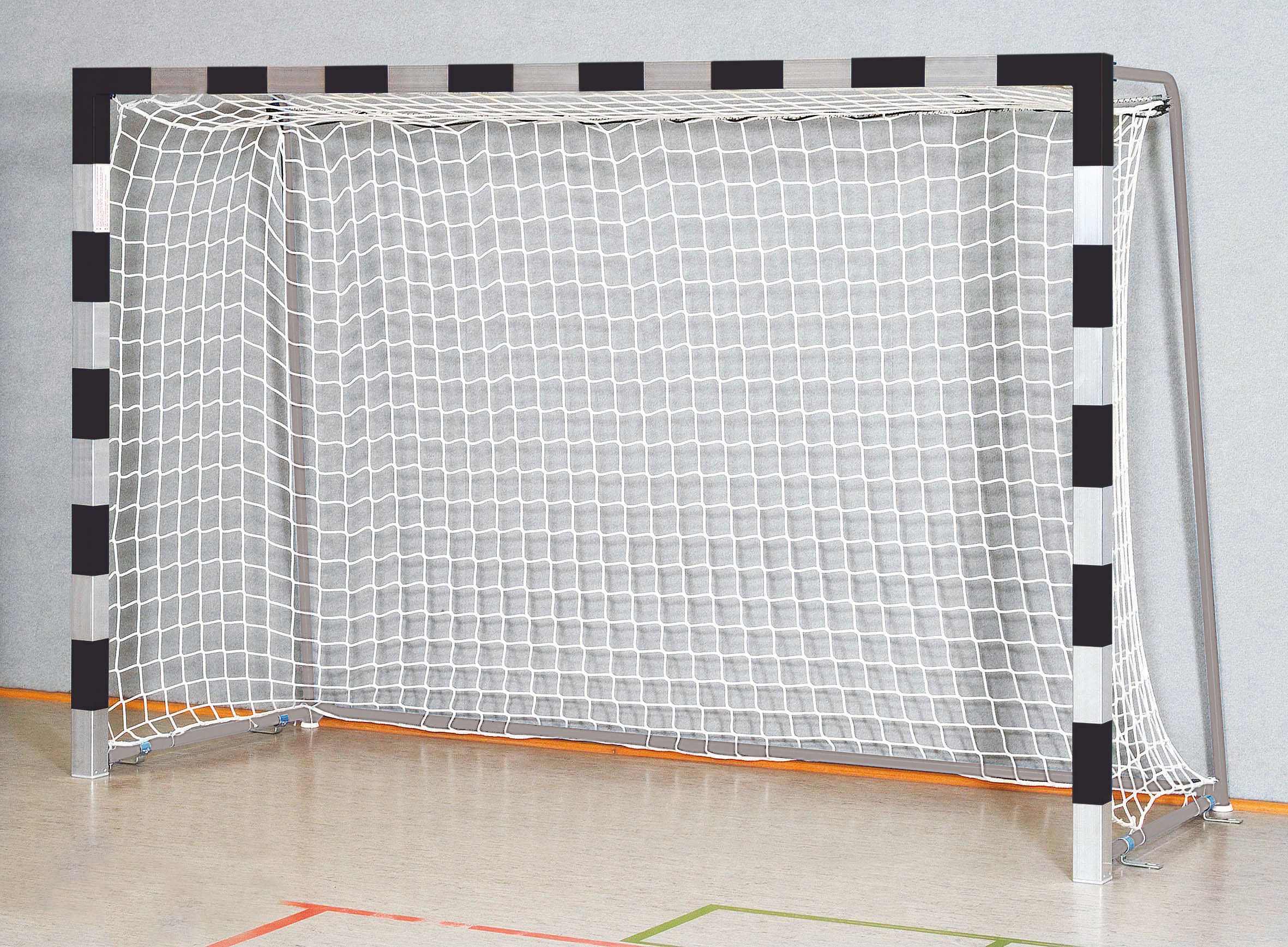 Handballtor Robust mit anklappbaren Torbügeln und Verbindungsstange - Bild 1 - Vergrößern