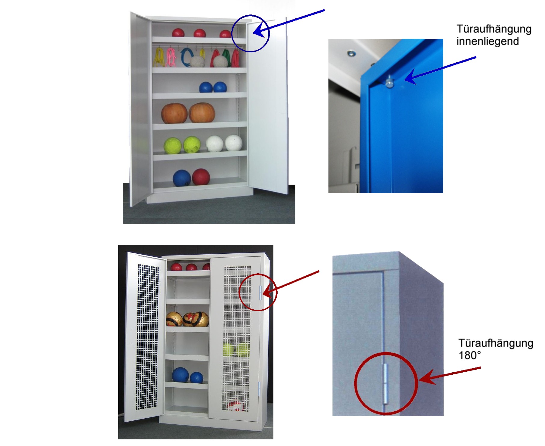 Modul-Sportgeräteschrank mit Grundausstattung - Bild 3 - Vergrößern