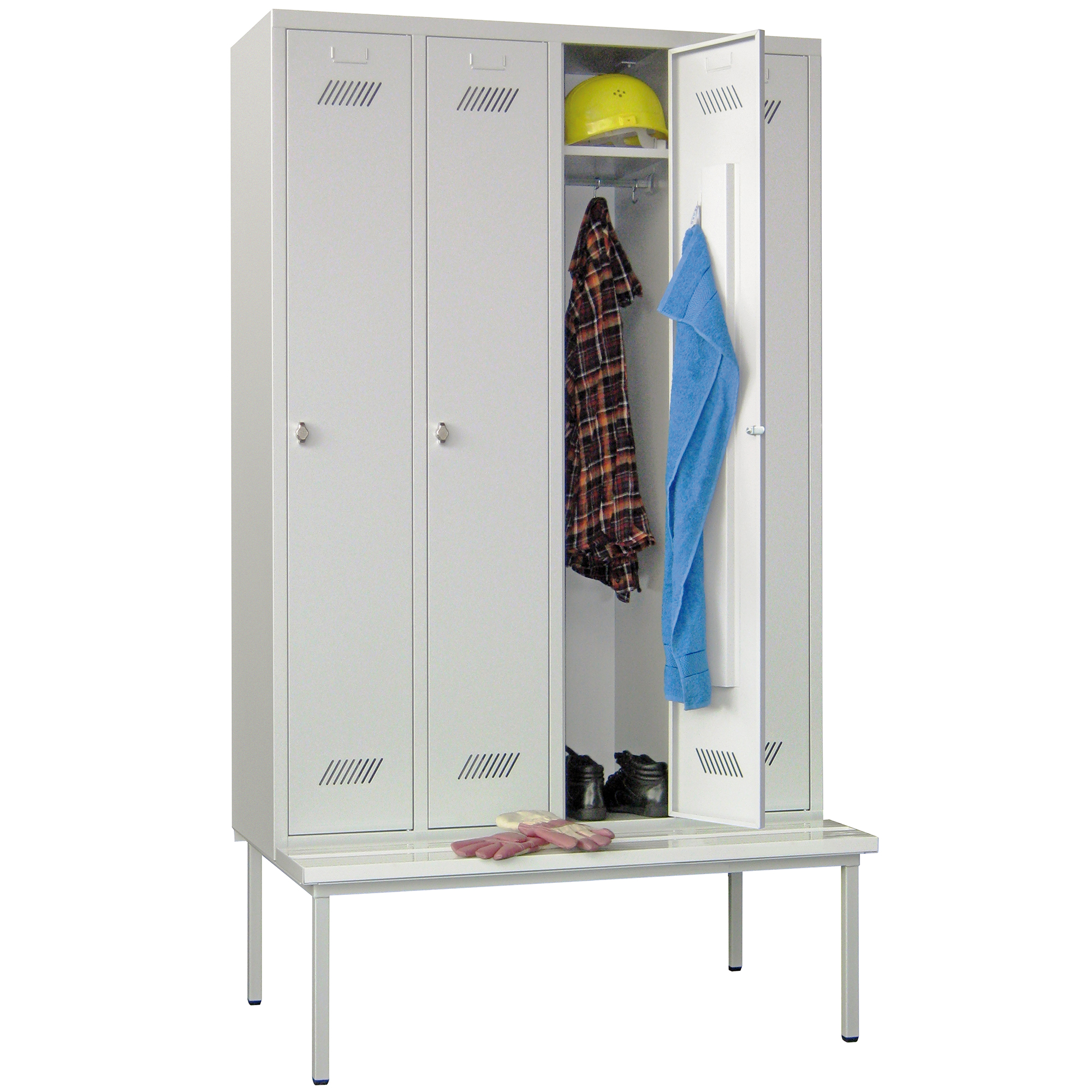 Garderobenschrank mit untergebauter Sitzbank