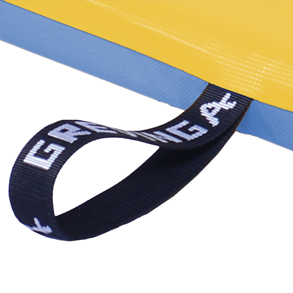 Turnmatte FUN RG 120_Detail Tragschlaufe_gelb-blau