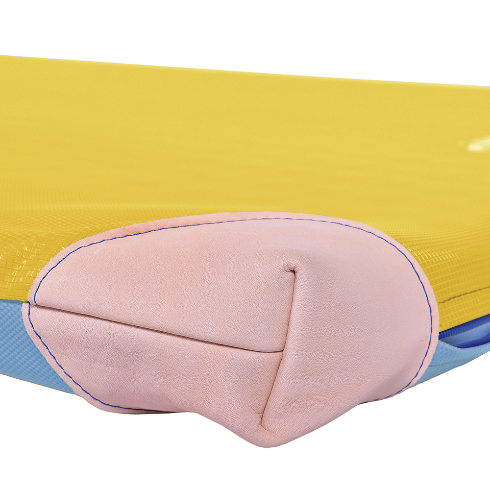 Turnmatte FUN RG 120_Detail Lederecke_gelb-blau