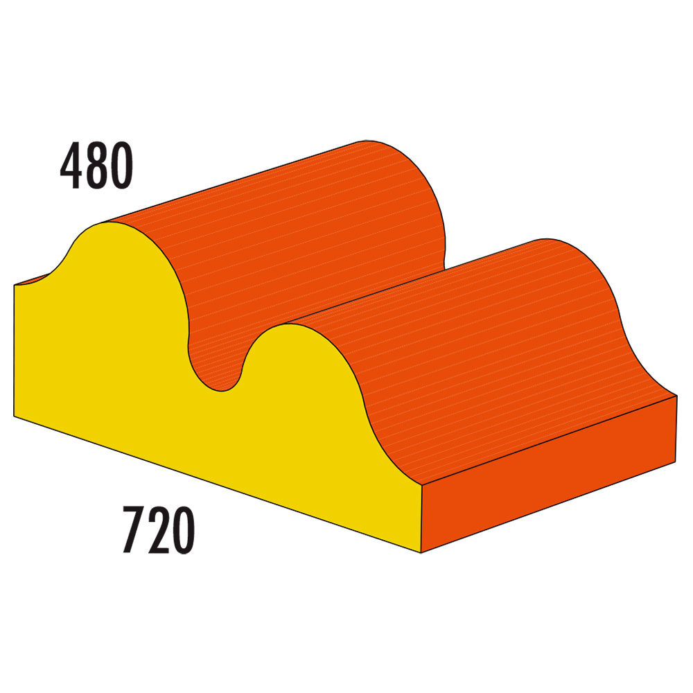 Große positive Welle MEDI - orange/gelb