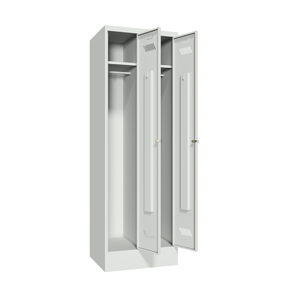 Garderobenschrank-2Abteile-mit-Sockel-offen