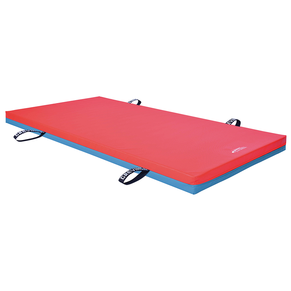 Leichtturnmatte FUN RG 80_200x100 cm Tragschlaufen_rot-blau