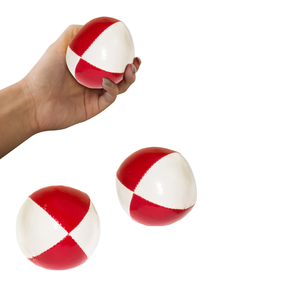 Jonglierblle 3er-Set rot-weiss